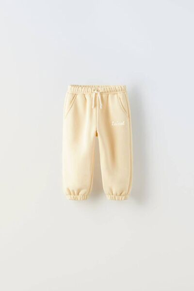 Baby Sarı Pamuklu Sweatshirt Jogger Çocuk Eşofman Alt Üst Takım