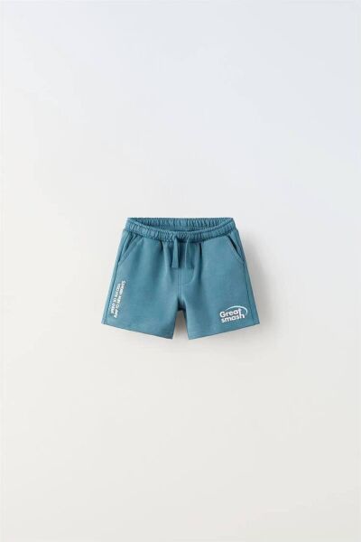 Moon Home Collection Mavi Erkek Tenis Temalı Alt Üst Çocuk Tişört ve Şort Eşofman Seti Mavi 2-3 Yaş  Erkek