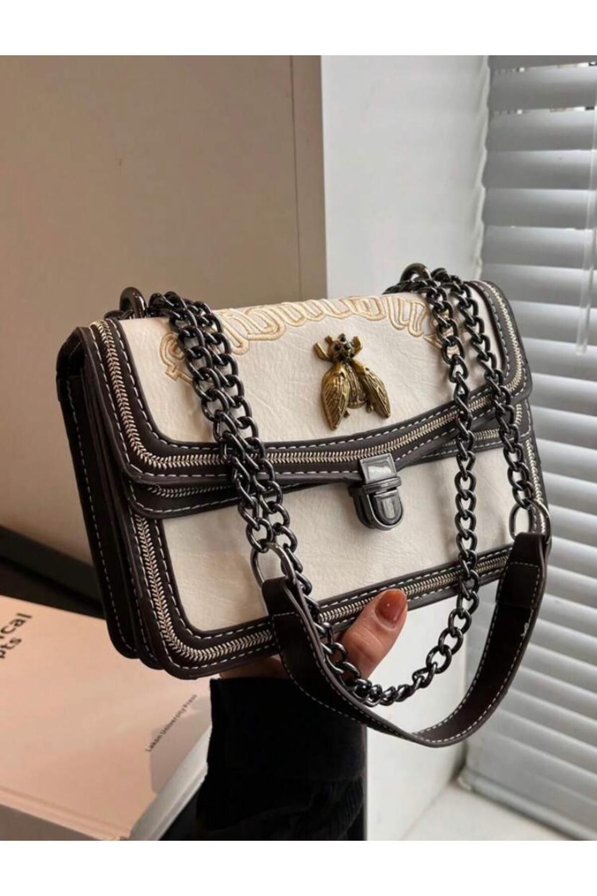 Avenue Acı Kahve Suni Deri Zincir Detaylı Askılı Kadın Çanta