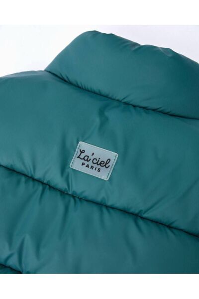 Moon Home Collection Unisex Yeşil Su İtici Yarım Balıkçı Yaka Fermuarlı Şişme Yelek Yeşil 6-7 Yaş  Unisex