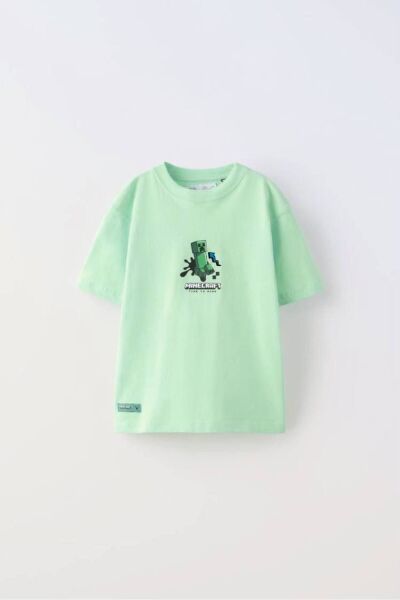 Vanilla Avenue Yeşil Mint Erkek Çocuk Baskılı Pamuklu Tişört Şort Alt-üst Takım Yeşil 9-10 Yaş  Unisex