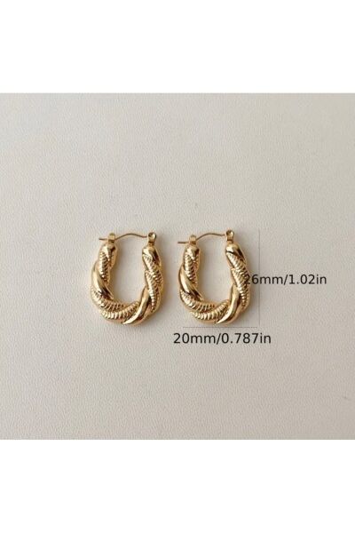 Vanilla Avenue Altın Sarısı Antik Burgu U Şeklinde Sallantılı Kadın Küpe