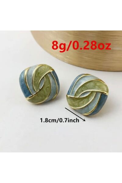 Moon Home Collection Siyah Beyaz Vintage Elegant Girdap Günlük Kadın Küpe Siyah Tek Ebat  Kadın / Kız