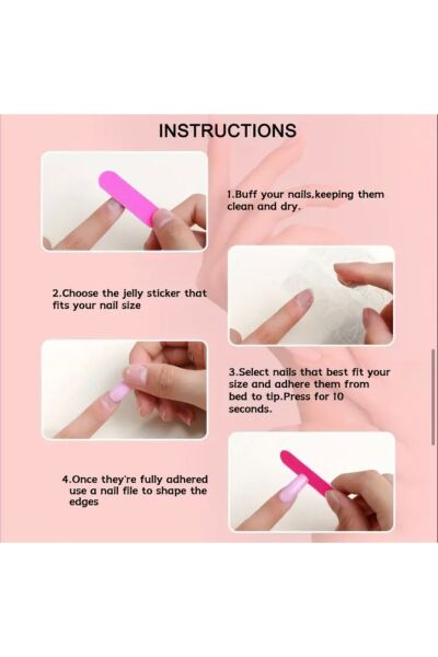 Vanilla Avenue French Pembe Kalpli Kendinden Yapışkanlı Takma Tırnak 24 Adet