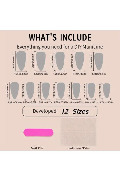 Vanilla Avenue French Pembe Kalpli Kendinden Yapışkanlı Takma Tırnak 24 Adet