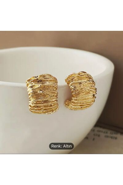 Vanilla Avenue Dokulu C Şeklinde Vintage Kadın Küpe