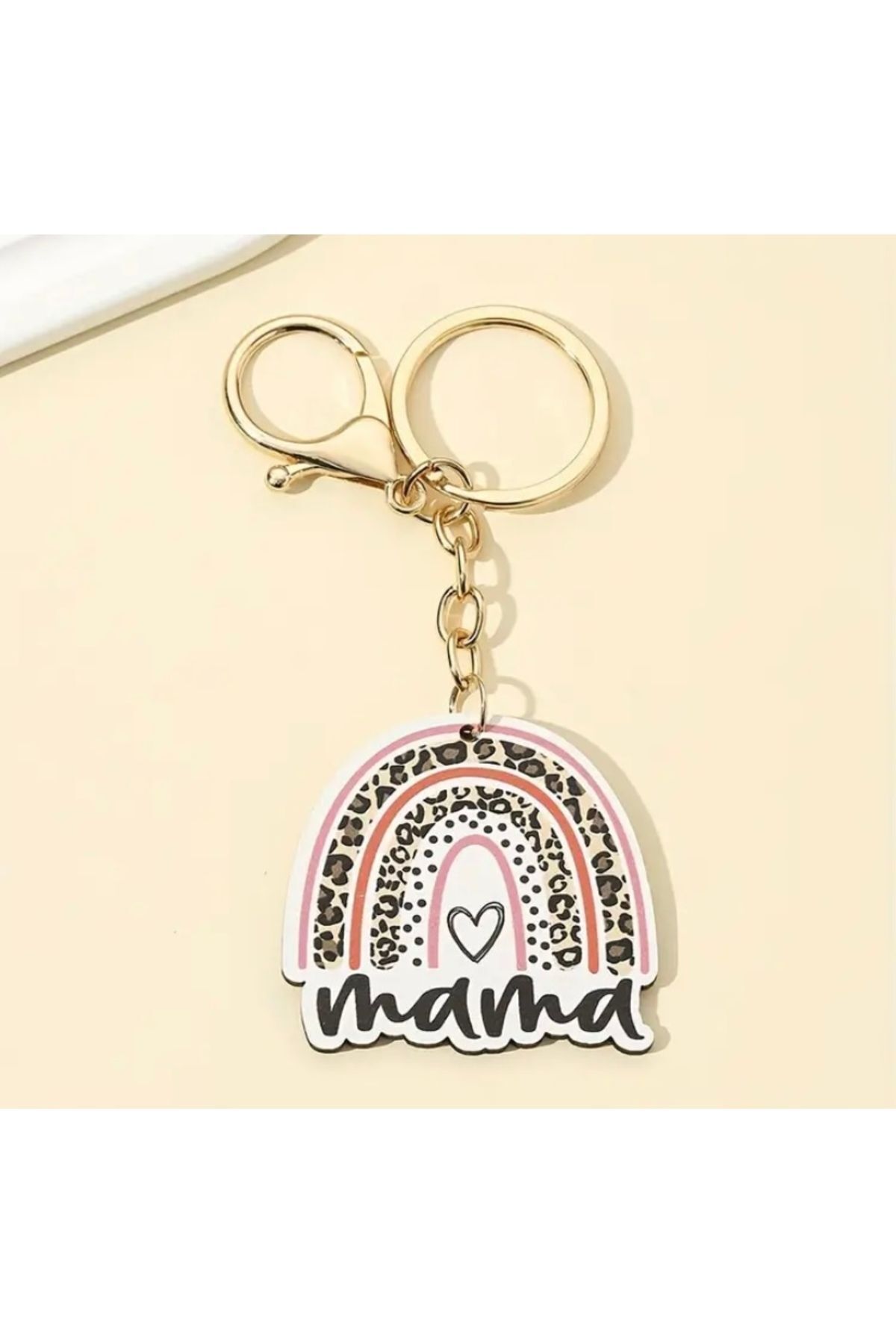 Vanilla Avenue Mama Sloganlı Gökkuşağı Anne Anahtarlık