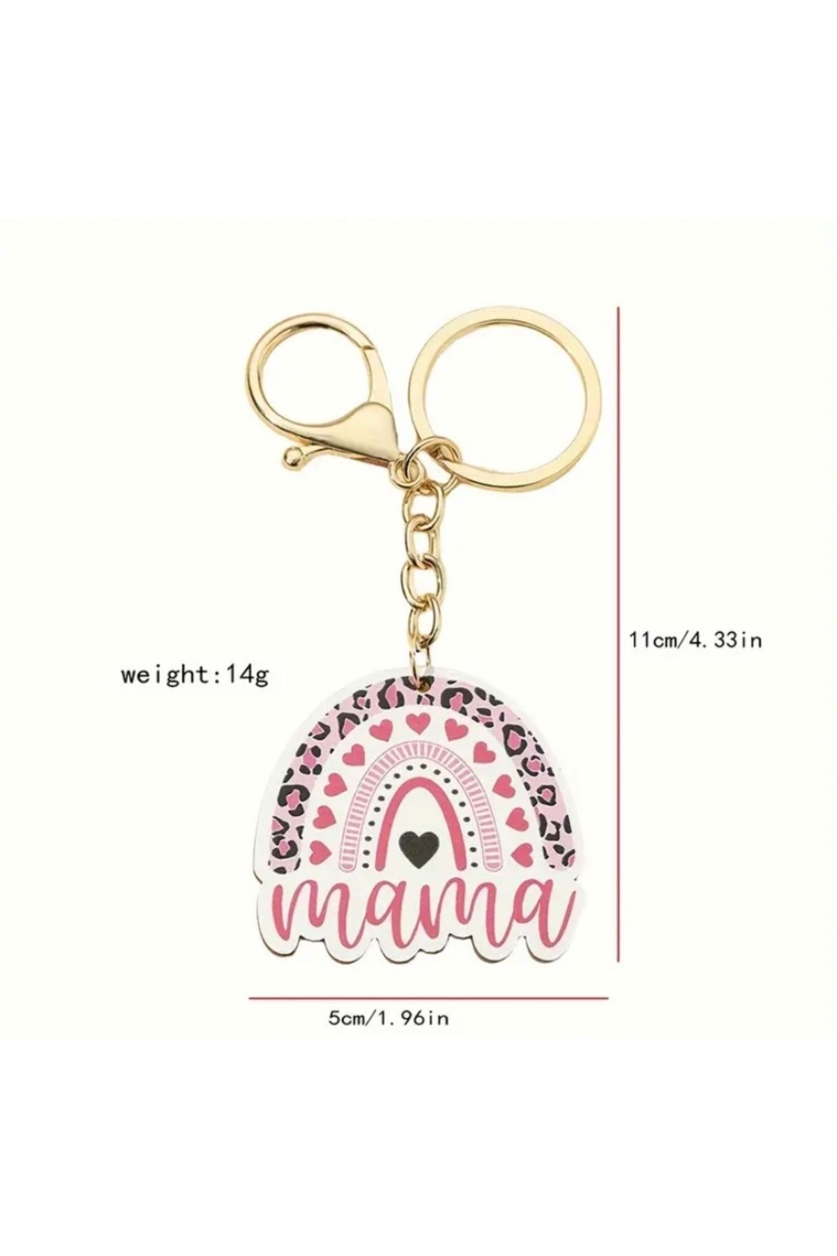 Vanilla Avenue Mama Sloganlı Gökkuşağı Anne Anahtarlık