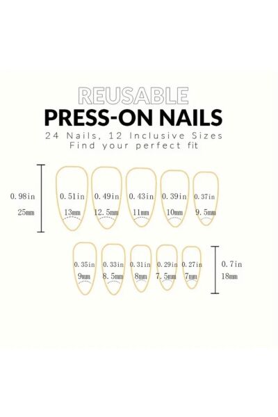 Vanilla Avenue Pembe Fransız Kesim Kalp Desenli Kendinden Yapışkanlı Takma Tırnak 24 Adet