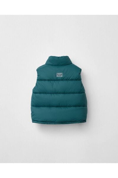 Moon Home Collection Unisex Yeşil Su İtici Yarım Balıkçı Yaka Fermuarlı Şişme Yelek