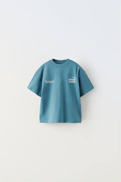 Moon Home Collection Mavi Erkek Tenis Temalı Alt Üst Çocuk Tişört ve Şort Eşofman Seti