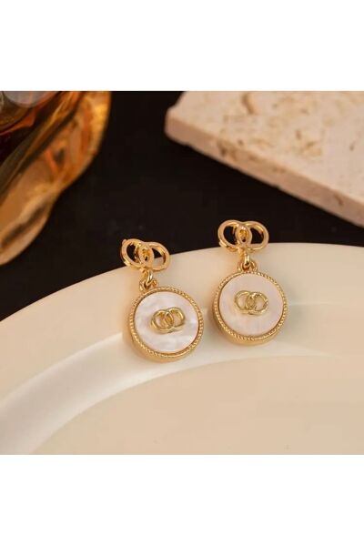 Moon Home Collection Altın Sarısı Detaylı Vintage Halka Sallantılı Kadın Küpe