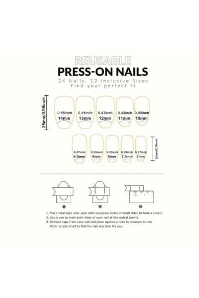 Vanilla Avenue Pembe Beyaz Ay Işığı Kalp Desenli Kendinden Yapışkanlı Takma Tırnak 24 Adet