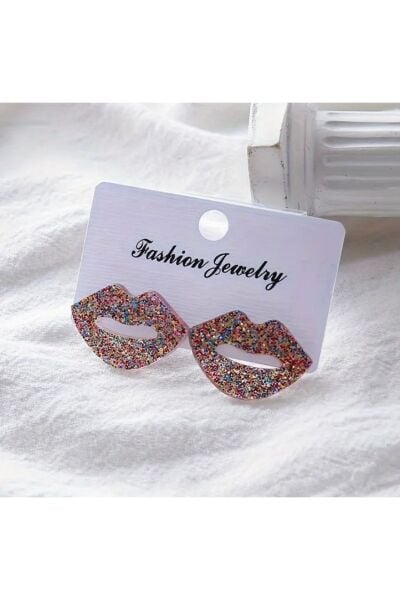 Vanilla Avenue Tatlı Dudak Şeklinde Parıldayan Şık Günlük Kadın Küpe