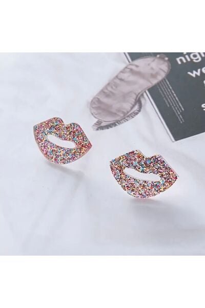 Vanilla Avenue Tatlı Dudak Şeklinde Parıldayan Şık Günlük Kadın Küpe