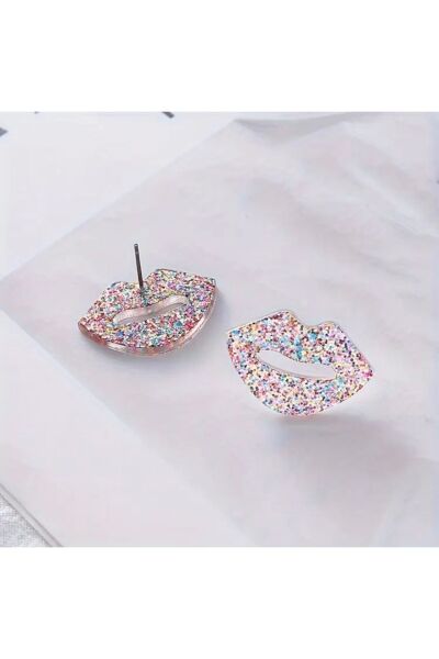 Vanilla Avenue Tatlı Dudak Şeklinde Parıldayan Şık Günlük Kadın Küpe