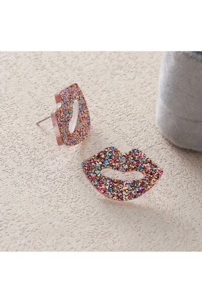 Vanilla Avenue Tatlı Dudak Şeklinde Parıldayan Şık Günlük Kadın Küpe