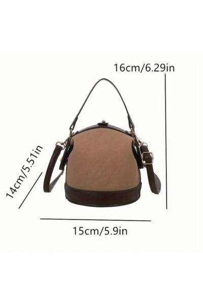 Vanilla Avenue Koyu Yeşil Deri Detaylı Süet Görünümlü Mini Günlük Kadın Çanta