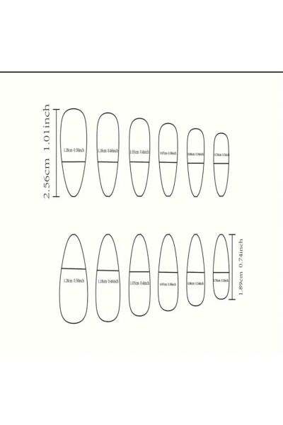 Vanilla Avenue Koyu Pembe Simli Badem Kendinden Yapışkanlı Takma Tırnak 24 Adet