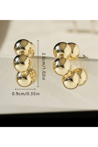 Vanilla Avenue Altın Sarısı C Şeklinde Bubble Tasarım Kadın Küpe