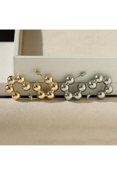 Vanilla Avenue Altın Sarısı C Şeklinde Bubble Tasarım Kadın Küpe