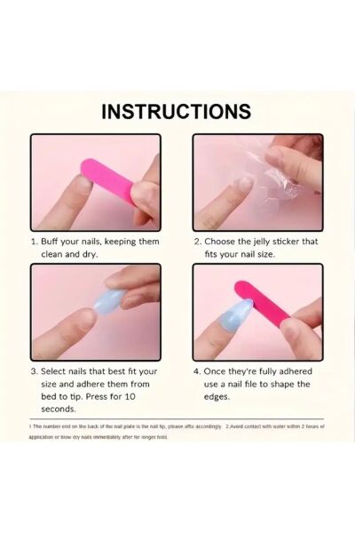 Vanilla Avenue Mavi Kısa Kare Kalp Desenli Işıltılı Kendinden Yapışkanlı Takma Tırnak 24 Adet