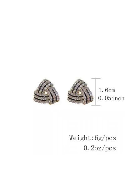 Vanilla Avenue Vintage Siyah Üçgen Işıltılı Zarif Geometrik Kadın Küpe