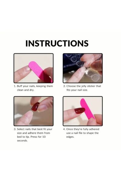 Vanilla Avenue Badem Kesim Pembe Altın Çizgili Kendinden Yapışkanlı Takma Tırnak 24 Adet