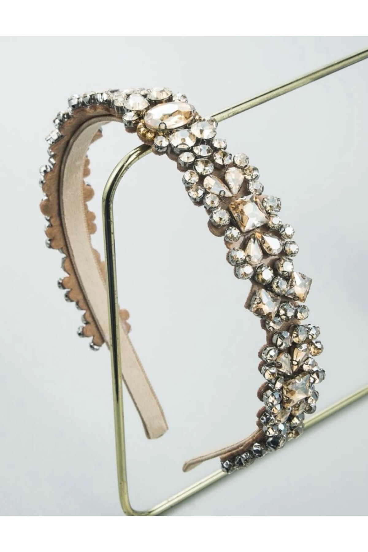 Moon Home Collection Özel Tasarım Işıltılı Taşlı Kadın Taç