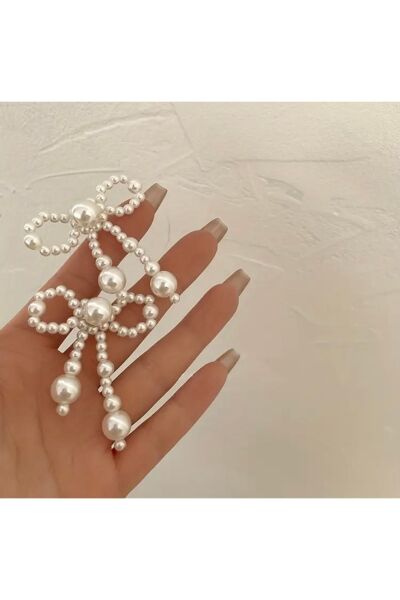 Vanilla Avenue Şık İncili Fiyonk Şeklinde Sallantılı Günlük Kullanım Kadın Küpe