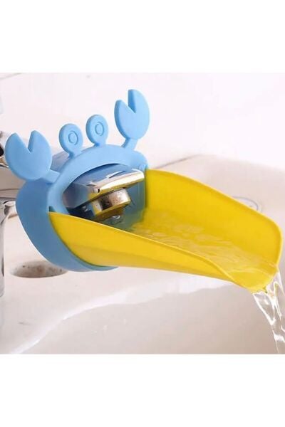 Vanilla Avenue Mavi Sarı Yengeç Temalı Sevimli Eğlenceli Çocuk Banyo Musluk Uzatıcı