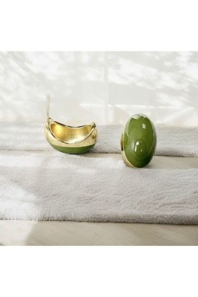 Vanilla Avenue Bohem Şık Zeytin Yeşili 925 Gümüş Günlük Kullanım Kadın Küpe