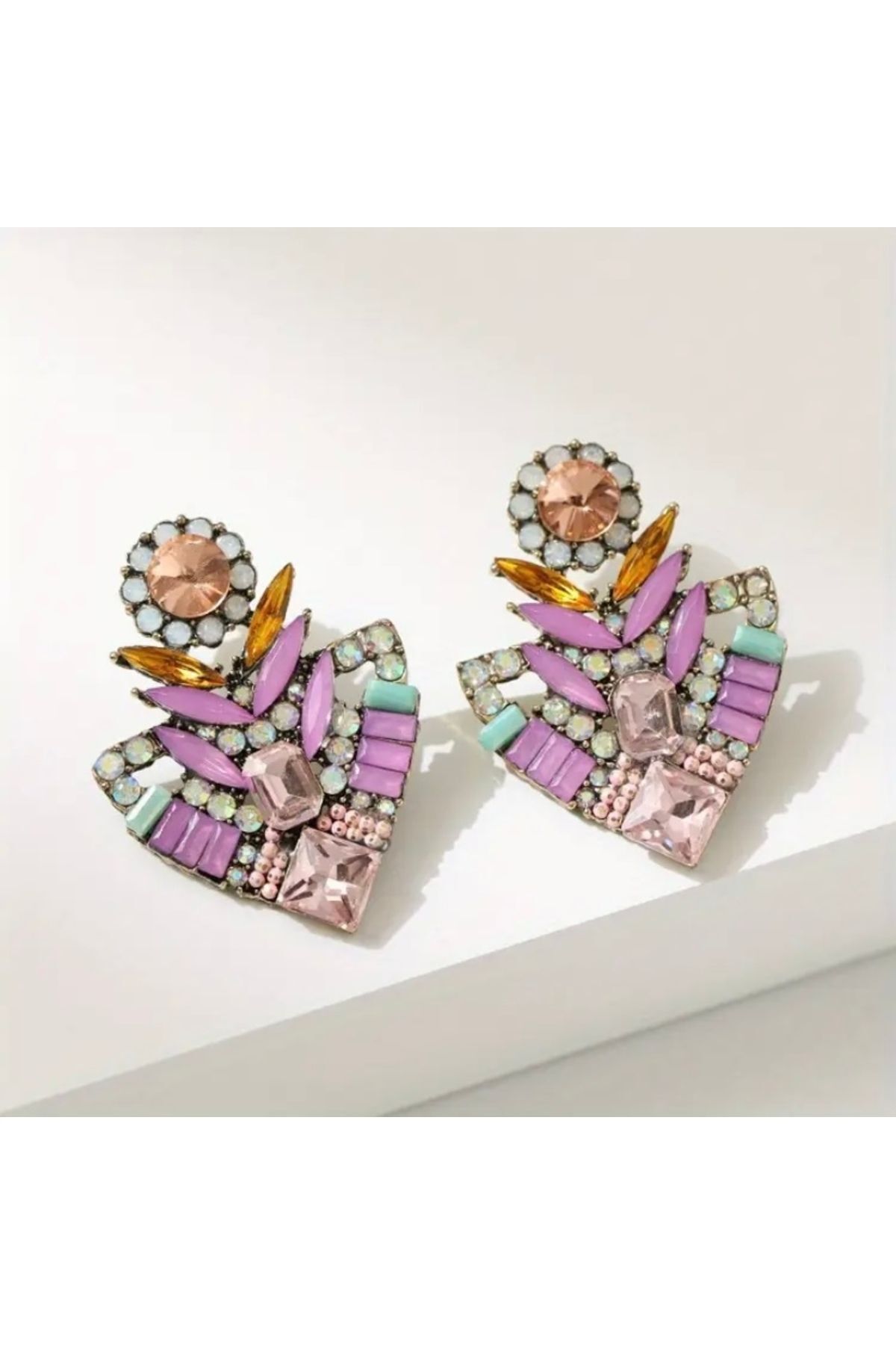 Vanilla Avenue Parlak Zirkonya Taşlı Gümüş Kaplama Boho Tarzı Şık Günlük Kullanım Kadın Küpe