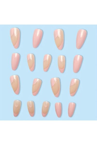 Vanilla Avenue Pembe Uzun Badem Kesim Kendinden Yapışkanlı Takma Tırnak 24 Adet Pembe