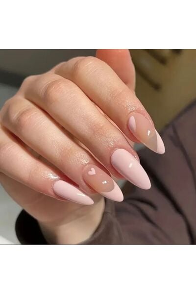 Vanilla Avenue Pembe Uzun Badem Kesim Kendinden Yapışkanlı Takma Tırnak 24 Adet Pembe