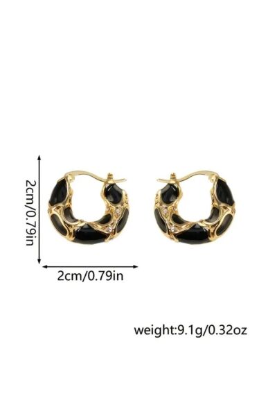 Moon Home Collection Elegant Vintage Gerdanlık Altın Sarısı Detaylı Kadın Küpe