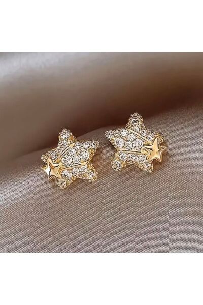 Vanilla Avenue Yıldız Şekilli Taşlı Parlak Günlük Kadın Küpe