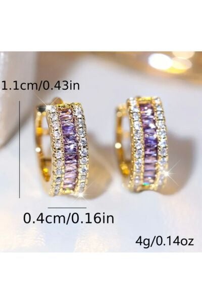 Vanilla Avenue Parıldayan Taşlı Yeşil Zirkonya Halka Sallantılı Kadın Küpe