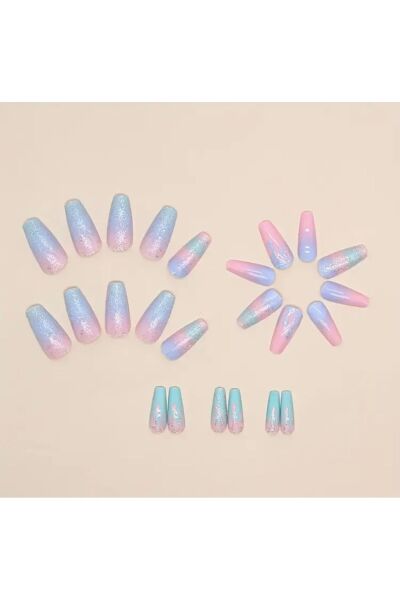 Vanilla Avenue Parlak Lila Pullu Balerin Kendinden Yapışkanlı Takma Tırnak 24 Adet