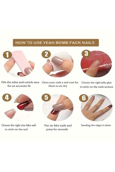 Vanilla Avenue Mavi Parlak Simli Badem Kendinden Yapışkanlı Takma Tırnak 24 Adet