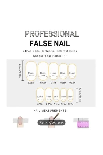 Vanilla Avenue Sarı Çiçek Desenli Oval Kesim French Kendinden Yapışkanlı Takma Tırnak Seti 24 Adet