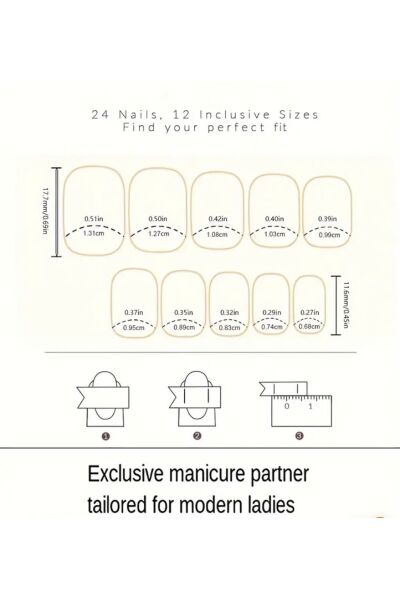 Vanilla Avenue Mavi Çiçek Desenli Kendinden Yapışkanlı Takma Tırnak 24 Adet Mavi