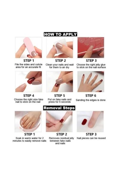 Vanilla Avenue Bebe Mavisi Düz Badem Kesim Şık Kendinden Yapışkanlı Takma Tırnak Seti 24 Adet