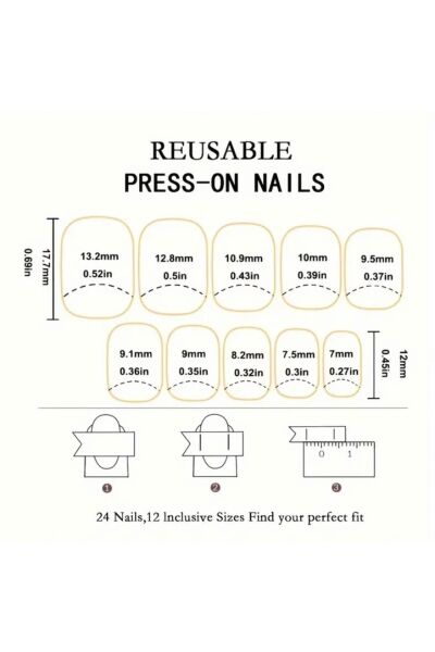 Vanilla Avenue Yeşil Fiyonk Kalp Fiyonk Detaylı Kendinden Yapışkanlı Takma Tırnak Seti 24 Adet