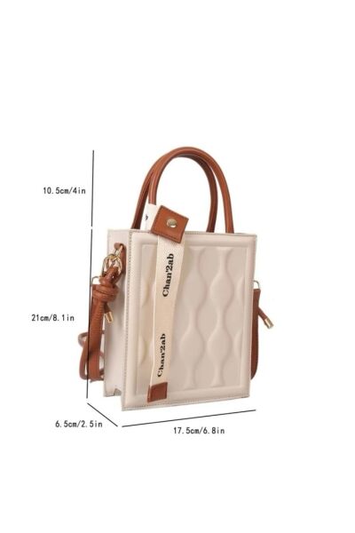 Vanilla Avenue Kahverengi Suni Deri Yazı Detaylı Askılı Kadın Çanta