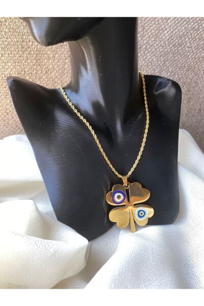 Vanilla Avenue Kararmaz Çelik 4 Yapraklı Şans Yonca Burgu Zincir Kolye