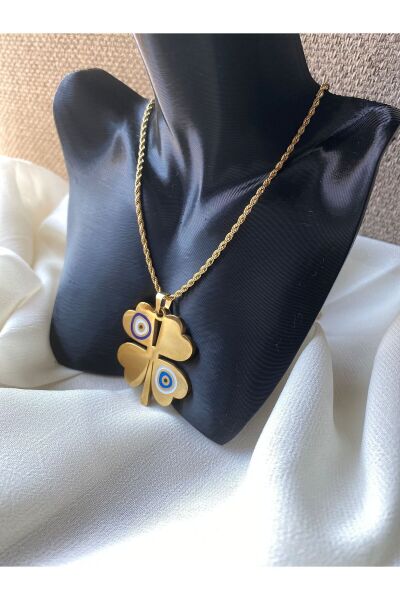 Vanilla Avenue Kararmaz Çelik 4 Yapraklı Şans Yonca Burgu Zincir Kolye