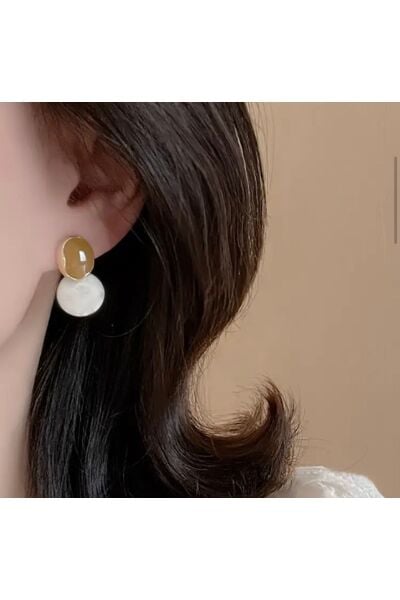 Moon Home Collection Vintage Tarz Yuvarlak Sallantılı Kadın Küpe kahverengi Tek Ebat  Kadın / Kız