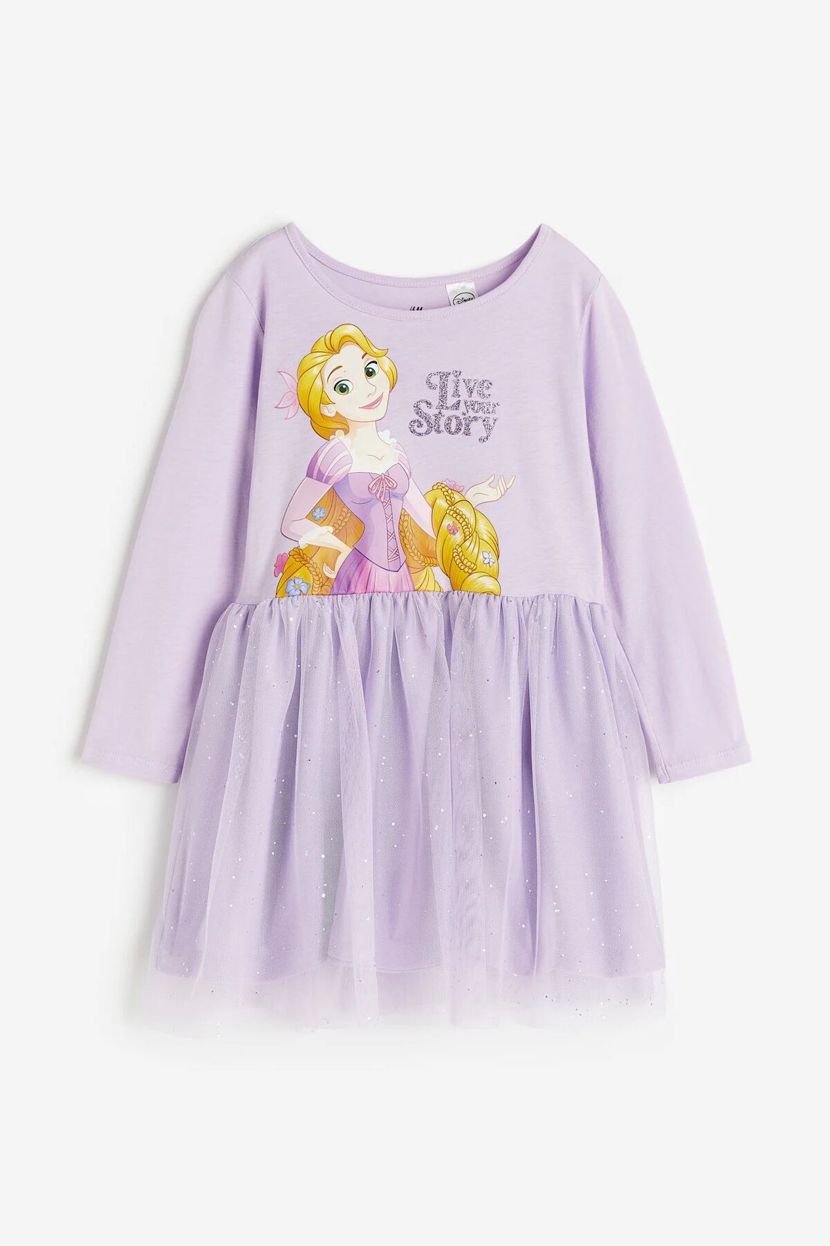 Vanilla Avenue Açık Lila Tütülü Uzun Kol İhraç Fazlası Tütülü Kız Çocuk Elbise