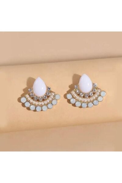 Vanilla Avenue Damla Detaylı Incili Işıltılı Kadın Küpe Beyaz Tek Ebat  Kadın / Kız